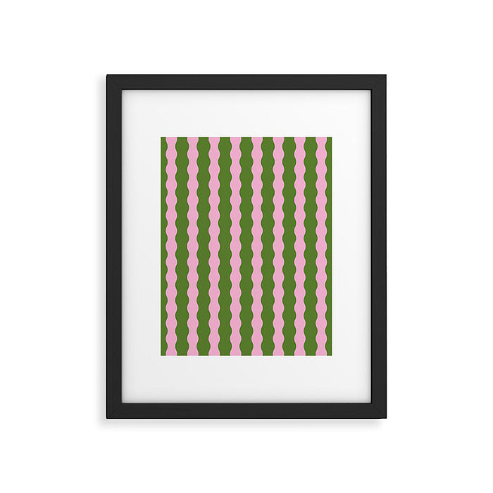 Wavy Retro Striped Pattern Framed Art Print Gallery Image 1