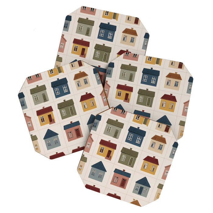 Whimsical Cottage Grid - Cozy Heirloom Coaster Gallery Image 1