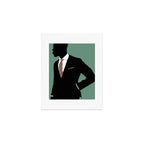 Man in Suit with Red Tie - Masculine Art Print  Art Print Gallery Image 1