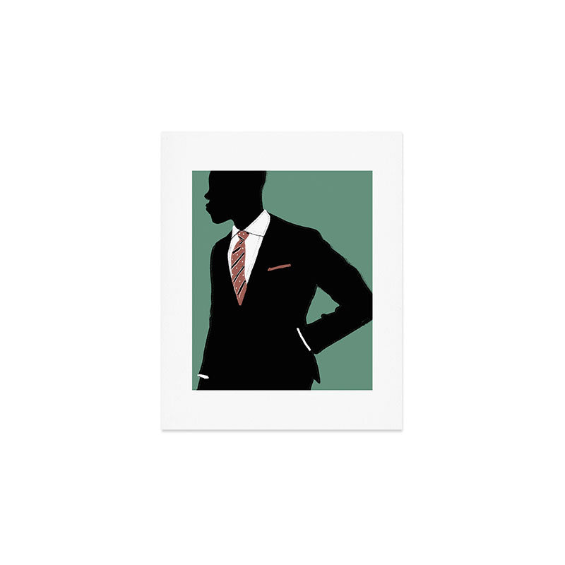 Man in Suit with Red Tie - Masculine Art Print  Art Print Gallery Image 1