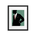 Man in Suit with Red Tie - Masculine Art Print  Framed Art Print Gallery Image 5
