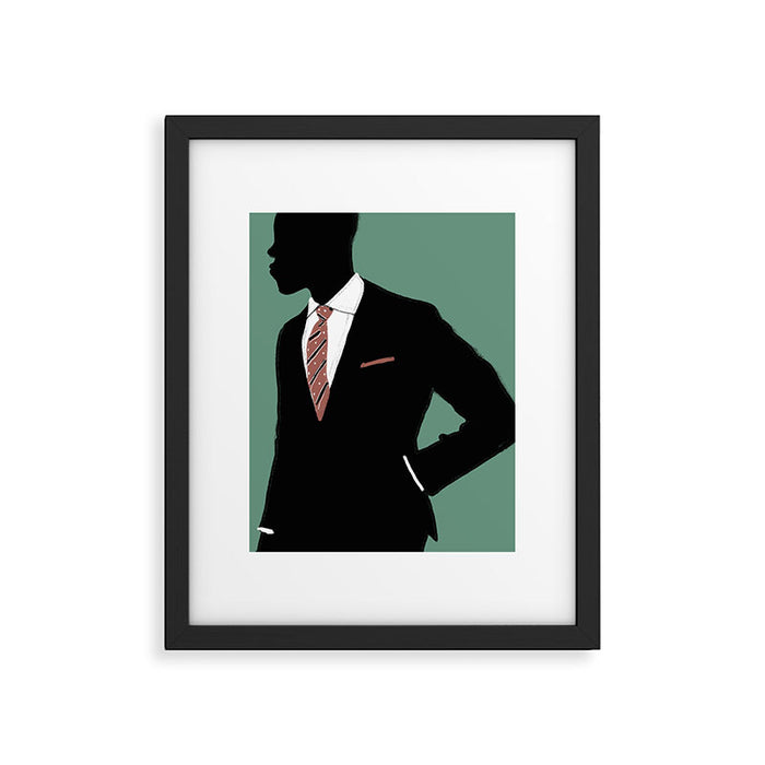 Man in Suit with Red Tie - Masculine Art Print  Framed Art Print Gallery Image 1