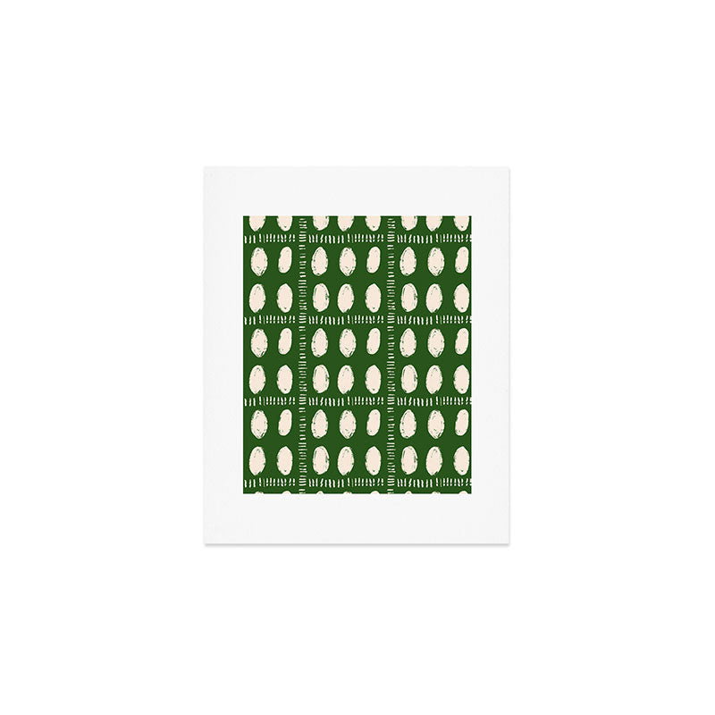 Green Boho Quilt Pattern Art Print Gallery Image 1