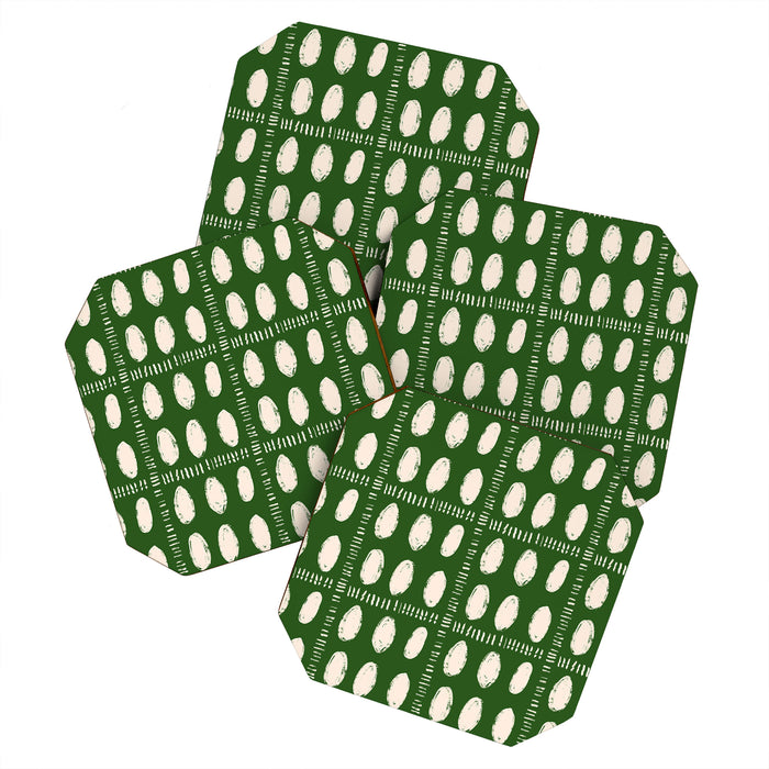Green Boho Quilt Pattern Coaster Gallery Image 1