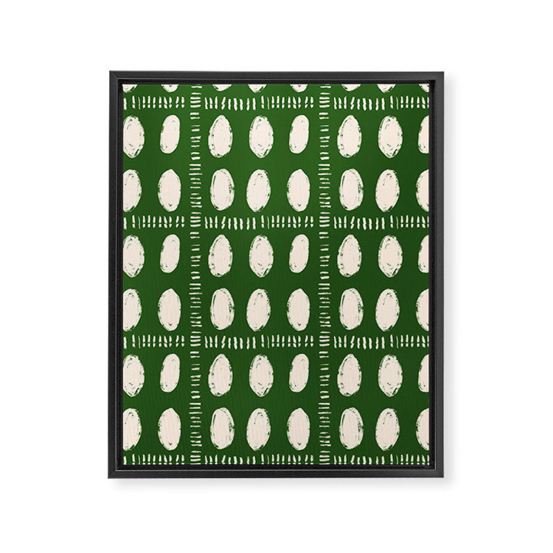 Green Boho Quilt Pattern Framed Canvas Print Gallery Image 8