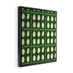 Green Boho Quilt Pattern Framed Canvas Print Gallery Image 2