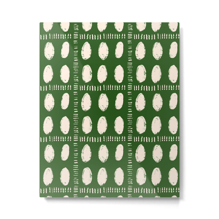Green Boho Quilt Pattern Metal Print Gallery Image 1
