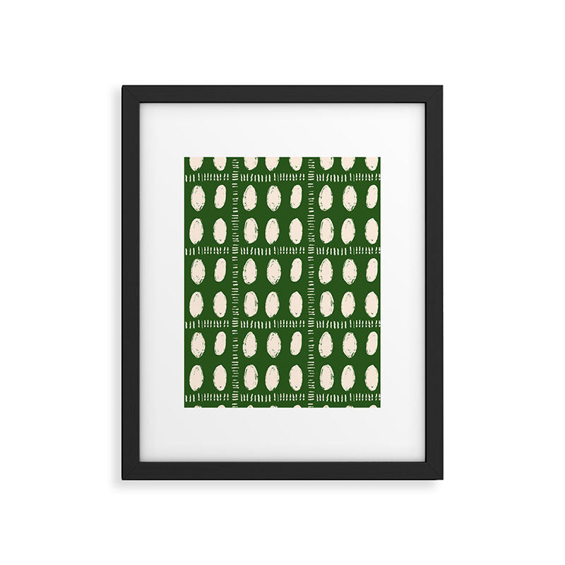 Green Boho Quilt Pattern Framed Art Print Gallery Image 6