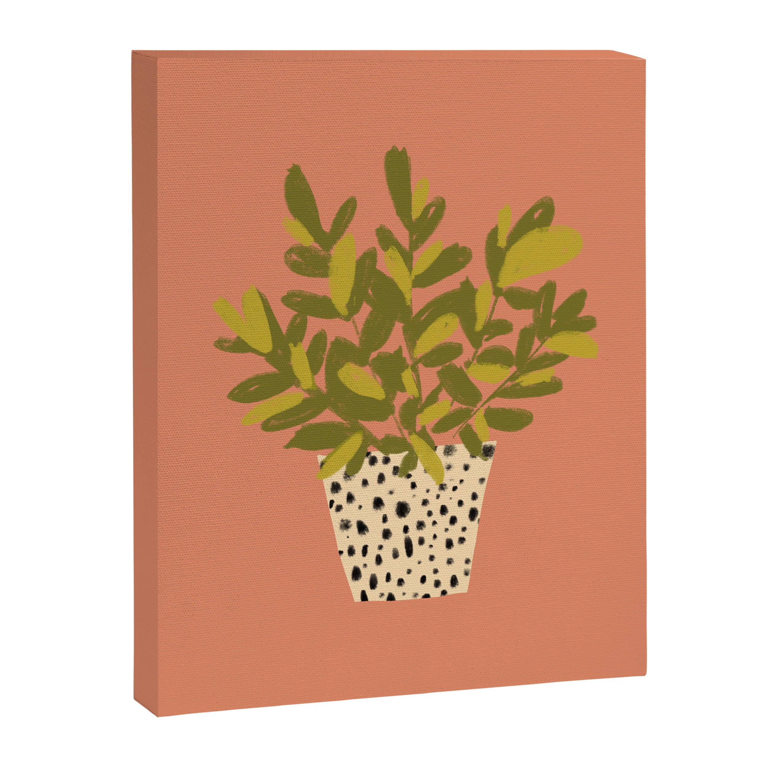ZZ Plant Art on Terra cotta background Canvas Print Gallery Image 8