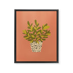 ZZ Plant Art on Terra cotta background Framed Canvas Print Gallery Image 8