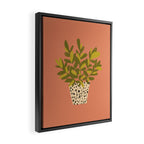 ZZ Plant Art on Terra cotta background Framed Canvas Print Gallery Image 2