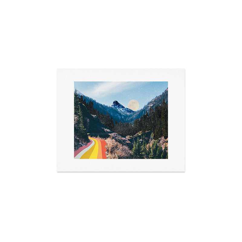 1960's Style Mountain Collage Art Print