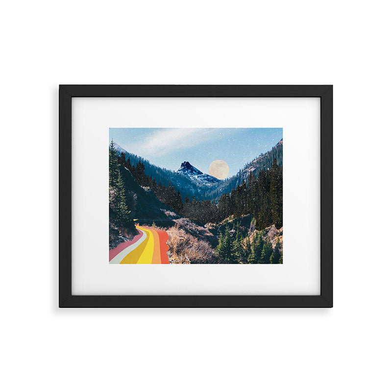 1960's Style Mountain Collage Framed Art Print Gallery Image 4