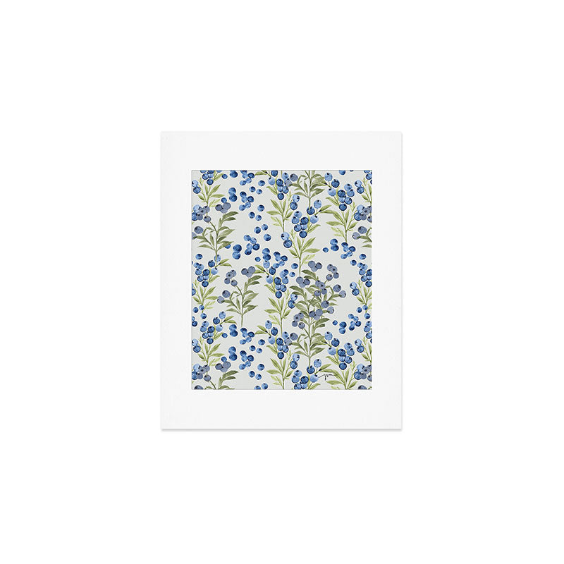 âWild Blueberryâ- Botanical Pattern (1) Art Print Gallery Image 1