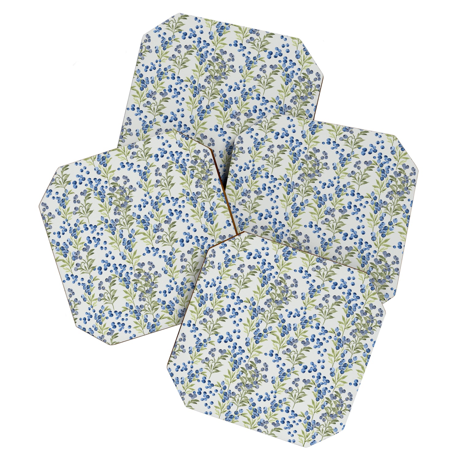 âWild Blueberryâ- Botanical Pattern (1) Coaster Gallery Image 1