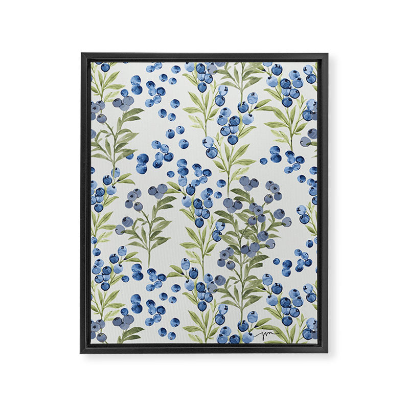âWild Blueberryâ- Botanical Pattern (1) Framed Canvas Print Gallery Image 3