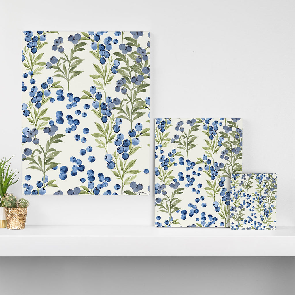 âWild Blueberryâ - Botanical Pattern Canvas Print Gallery Image 3