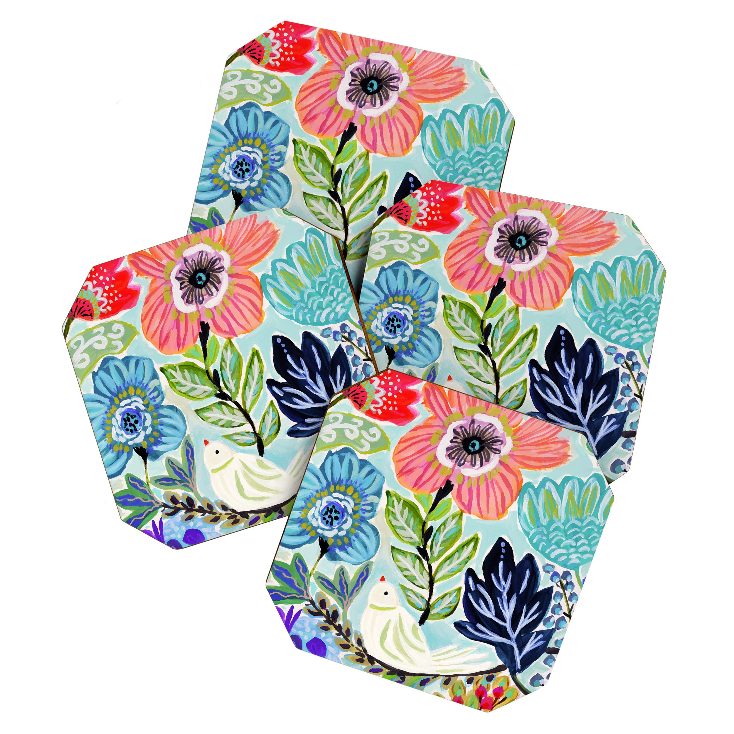 Bird and Blooms Coaster Gallery Image 1