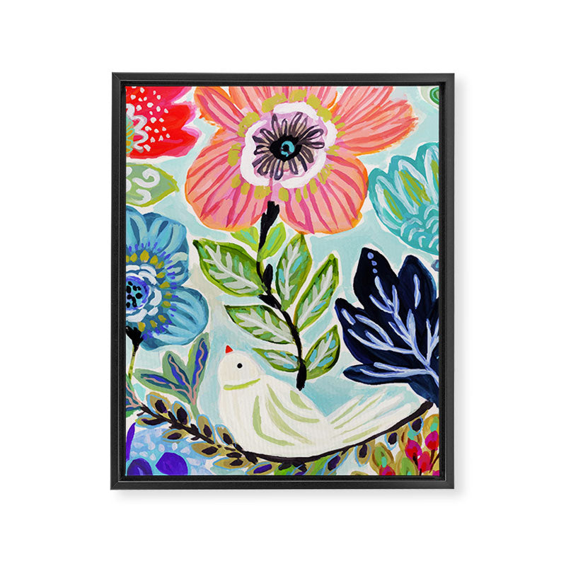 Bird and Blooms Framed Canvas Print Gallery Image 8