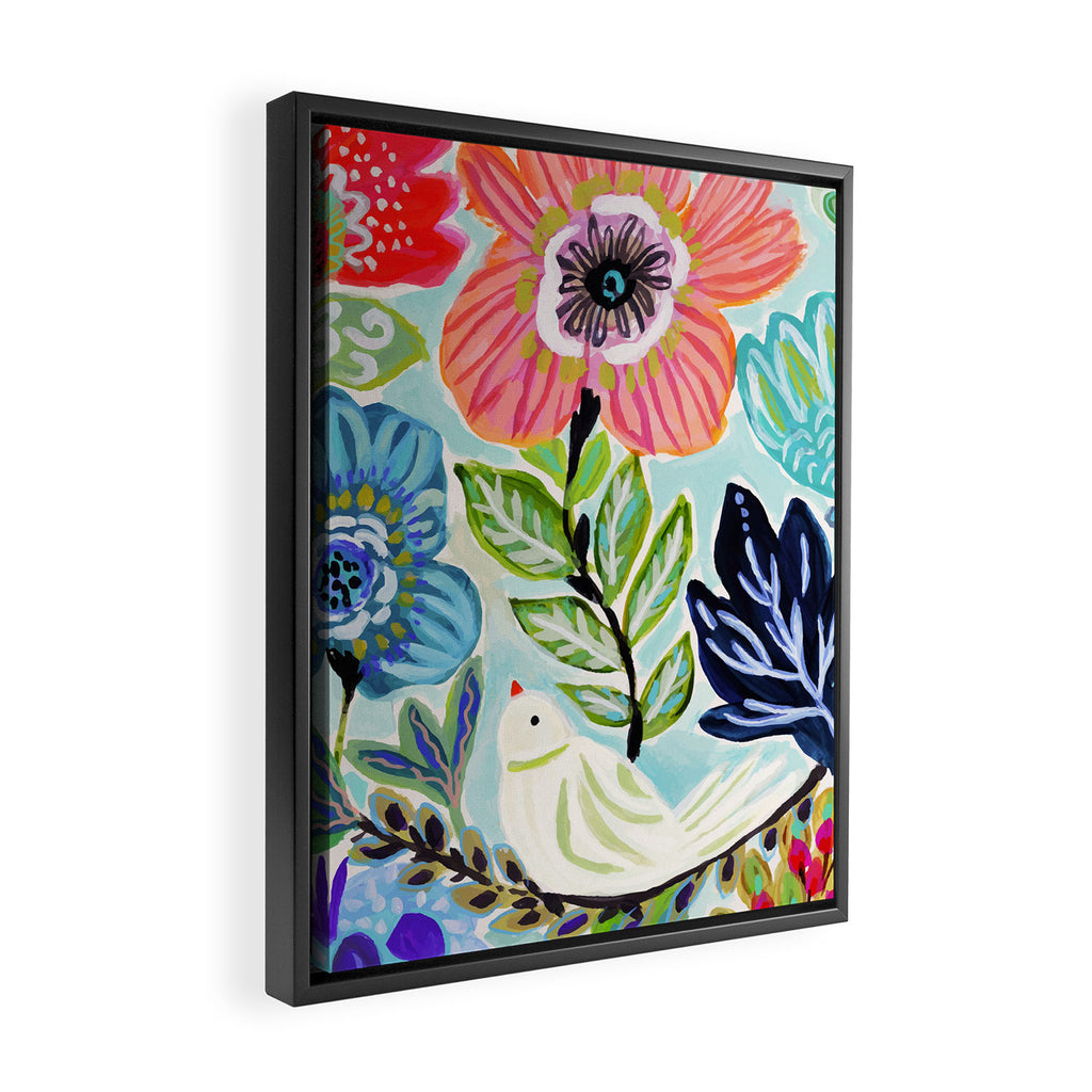 Bird and Blooms Framed Canvas Print Gallery Image 2