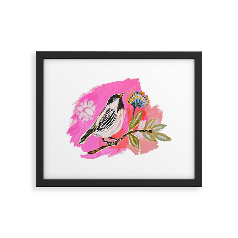 Bird on a Flower Branch Framed Art Print Gallery Image 5