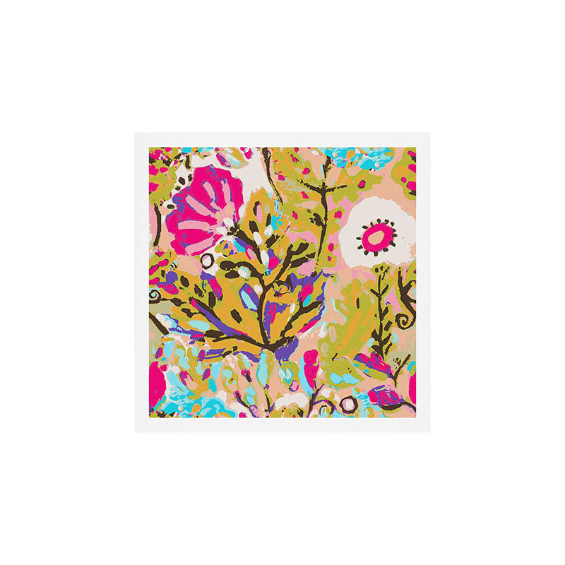 Bohemian Pink Abstract Flowers by Karen Fields Art Print Gallery Image 1