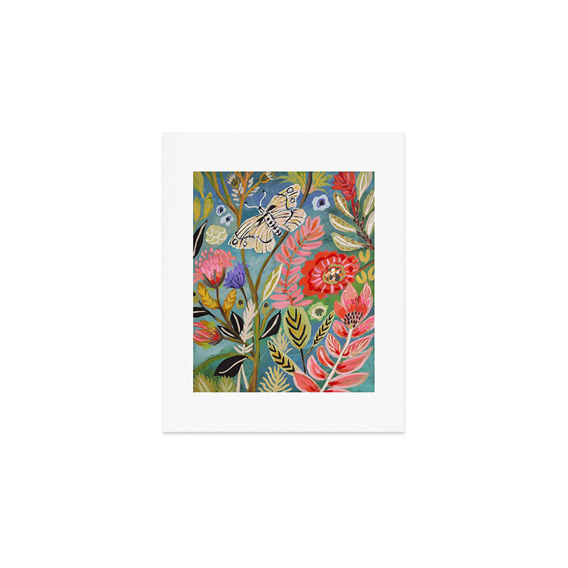 Butterfly Floral Art Print Gallery Image 1