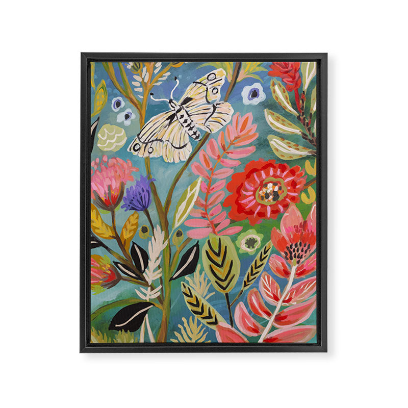 Butterfly Floral Framed Canvas Print Gallery Image 6
