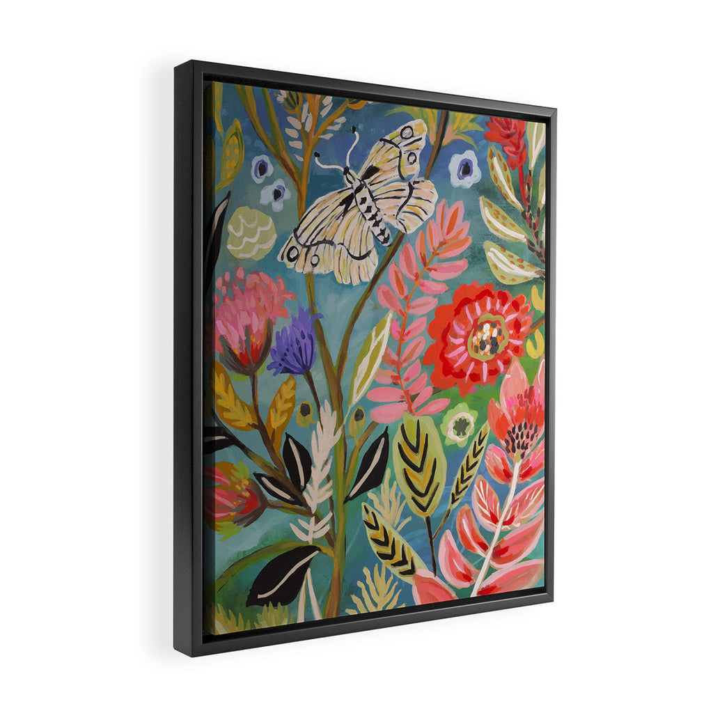 Butterfly Floral Framed Canvas Print Gallery Image 2