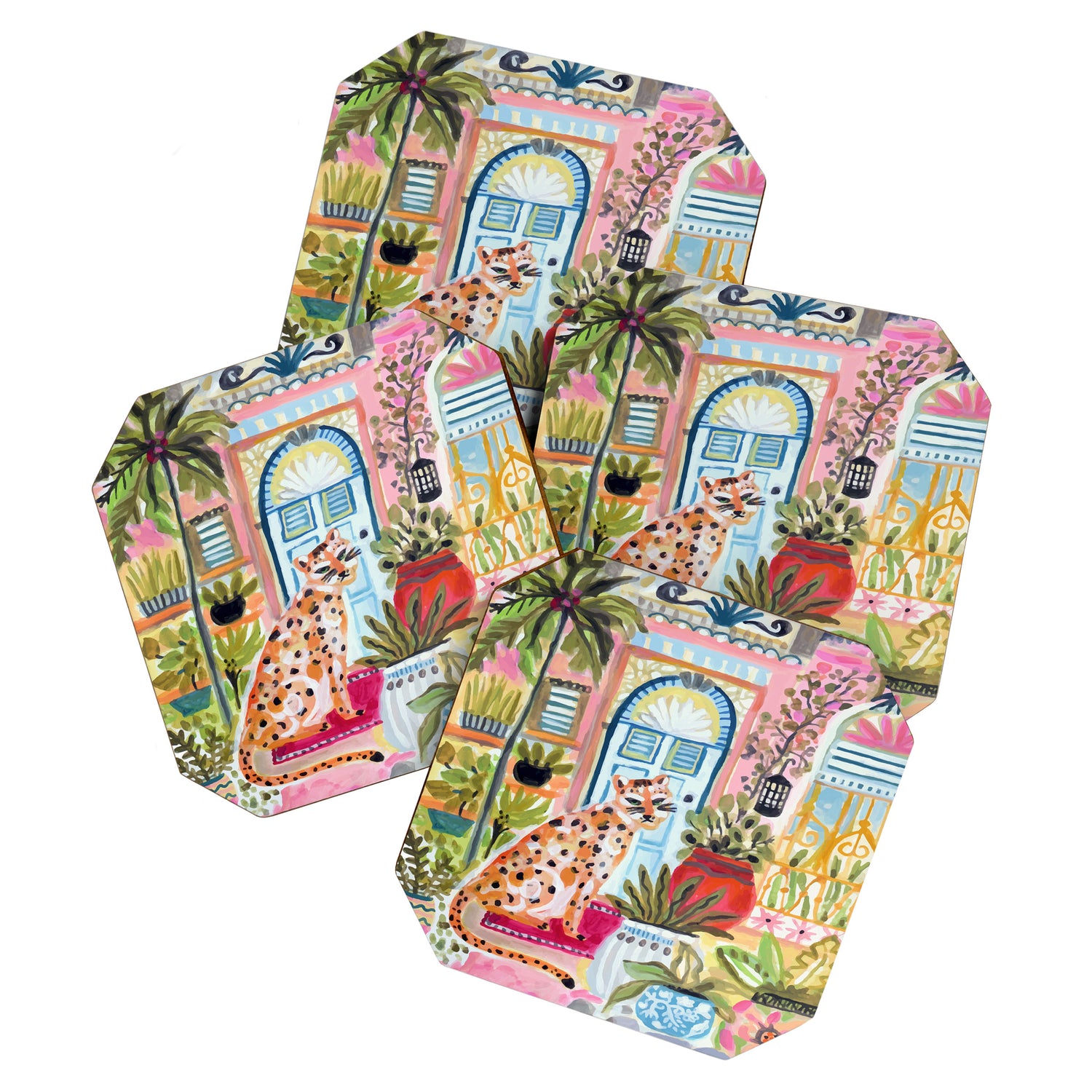 Cheetah in the City Pink Coaster Gallery Image 1