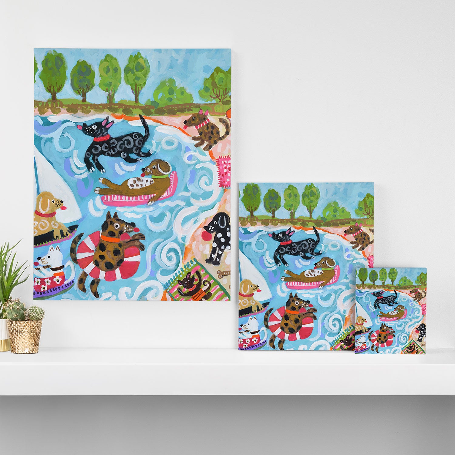 Dogs at Play Canvas Print Gallery Image 3