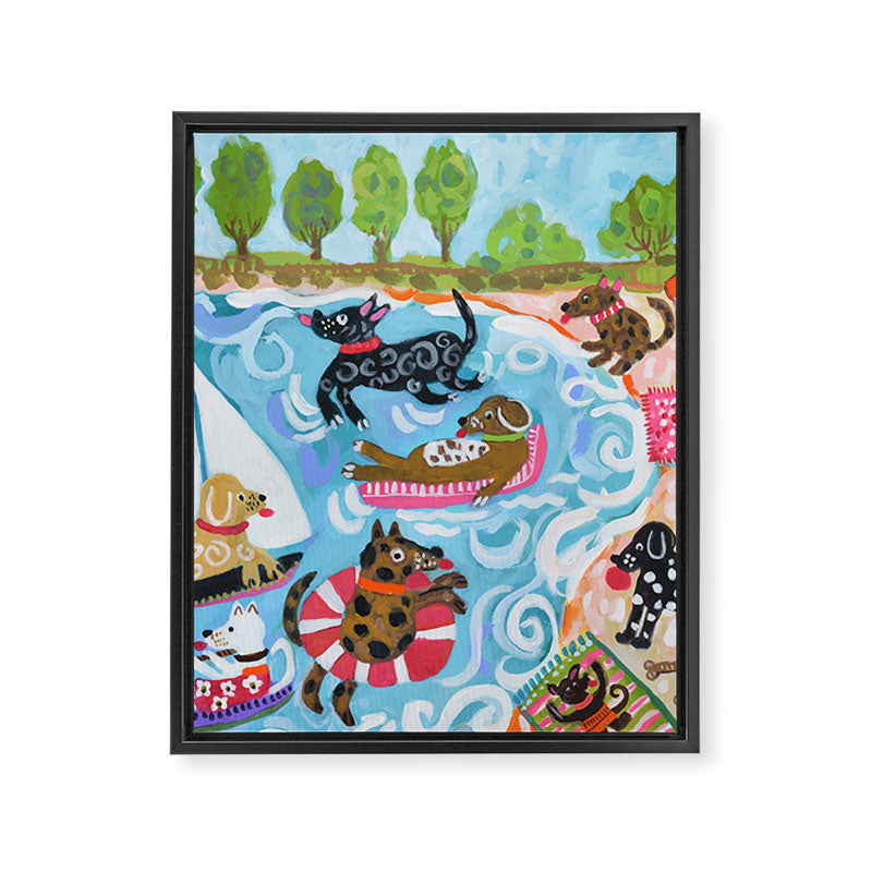 Dogs at Play Framed Canvas Print Gallery Image 8