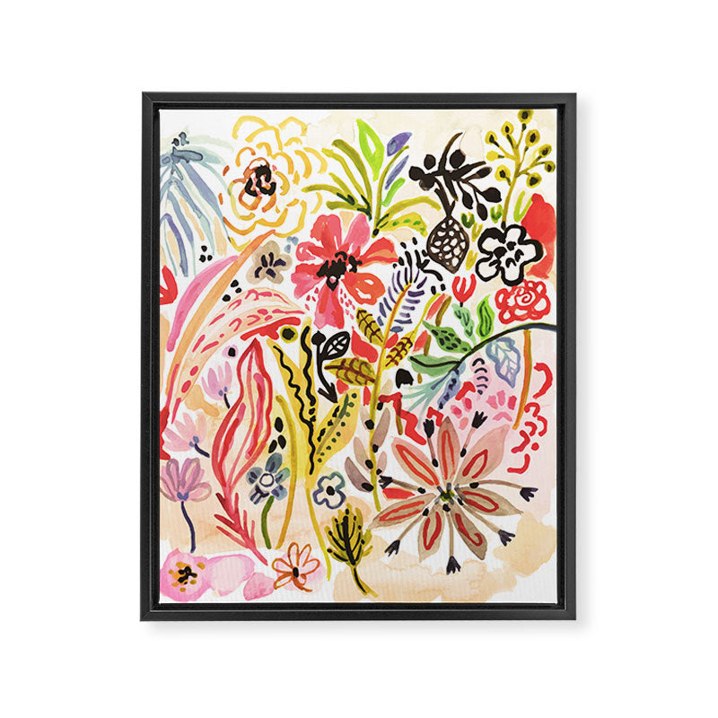 Karen Fields Flower Abstract Illustration Framed Canvas Print Gallery Image 6