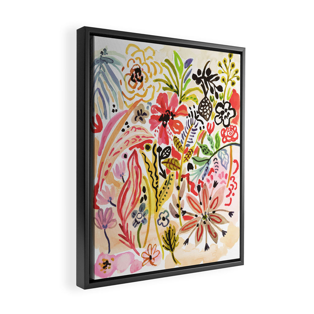Karen Fields Flower Abstract Illustration Framed Canvas Print Gallery Image 2