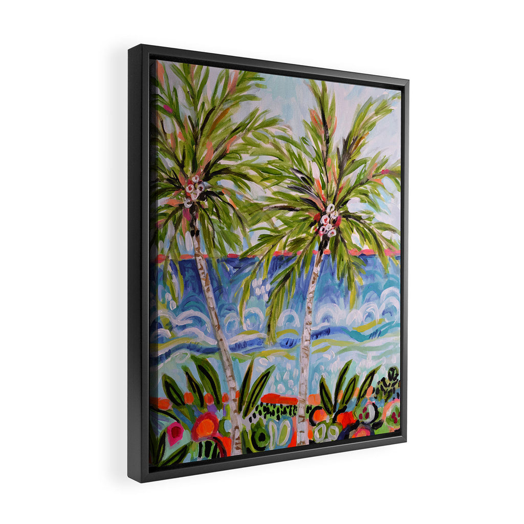 Palm Trees by Karen Fields Framed Canvas Print Gallery Image 2