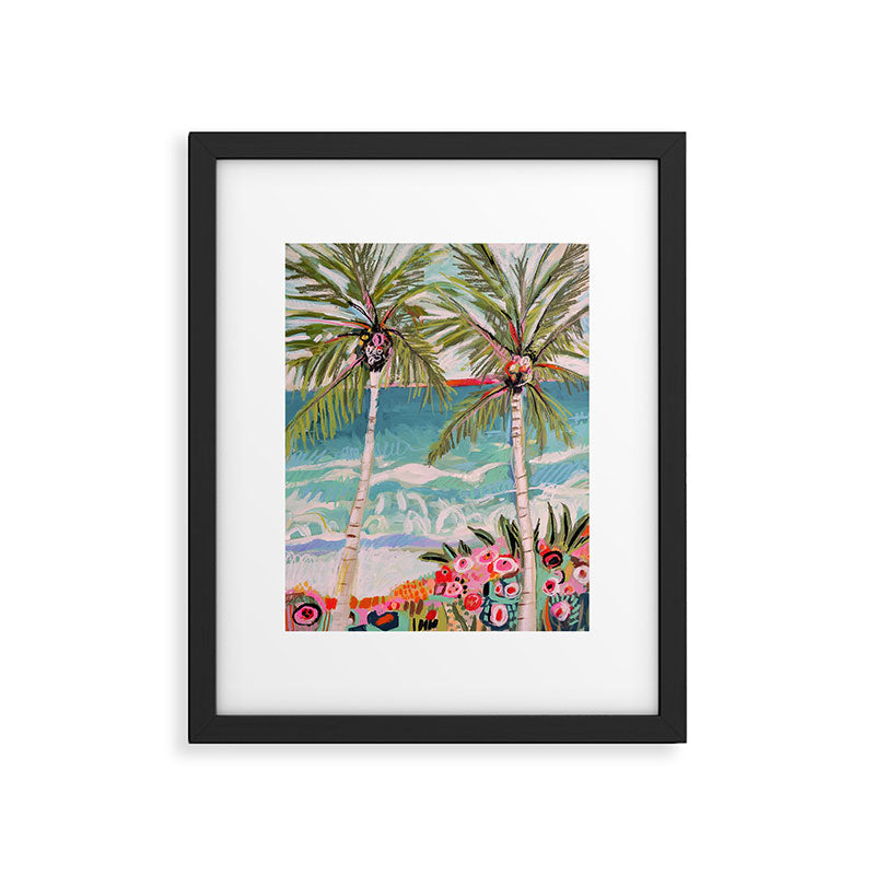 Two Island Palm Trees Framed Art Print Gallery Image 5