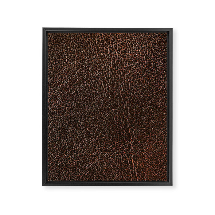 Brown leather Framed Canvas Print Gallery Image 1