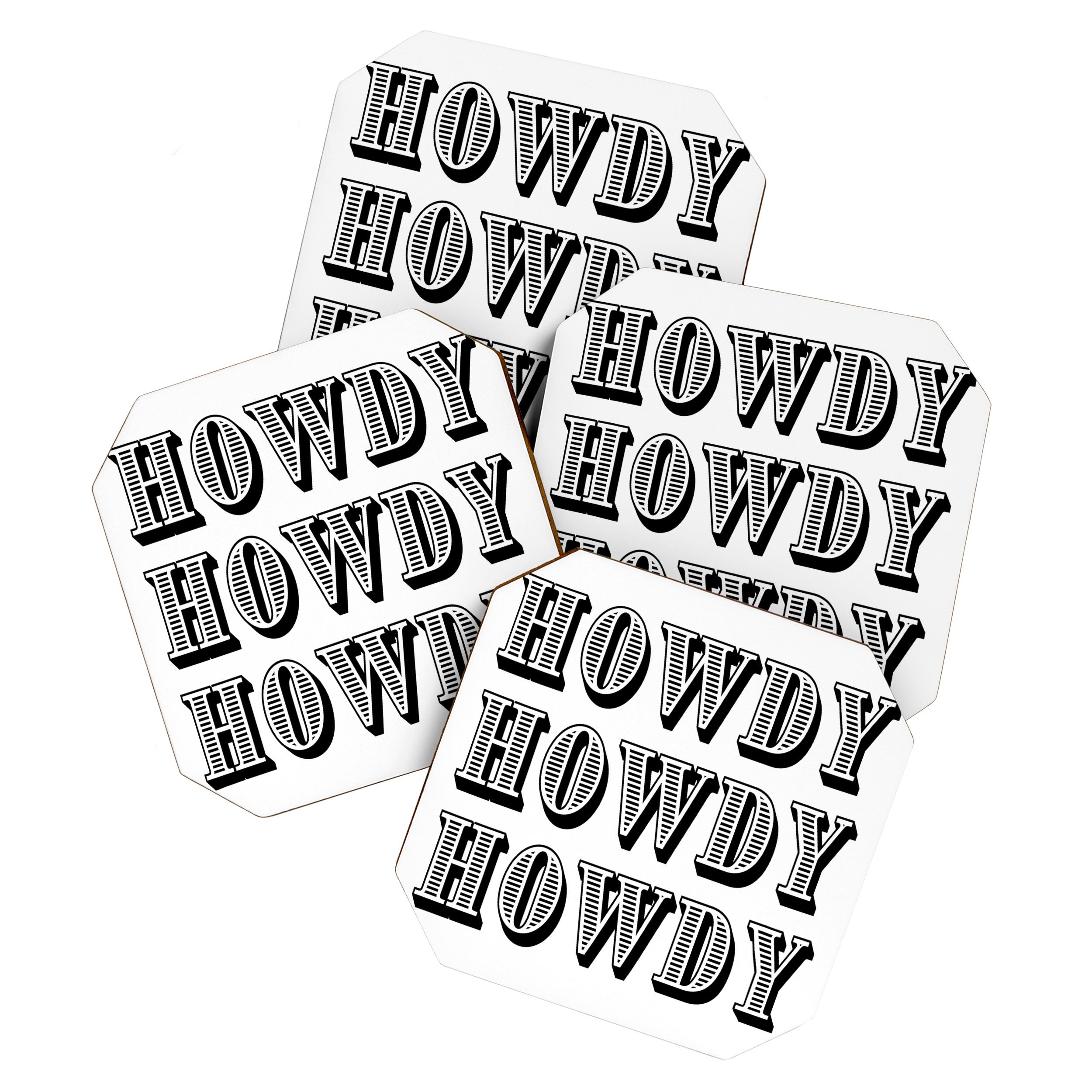 Black And White Howdy Coaster Gallery Image 1