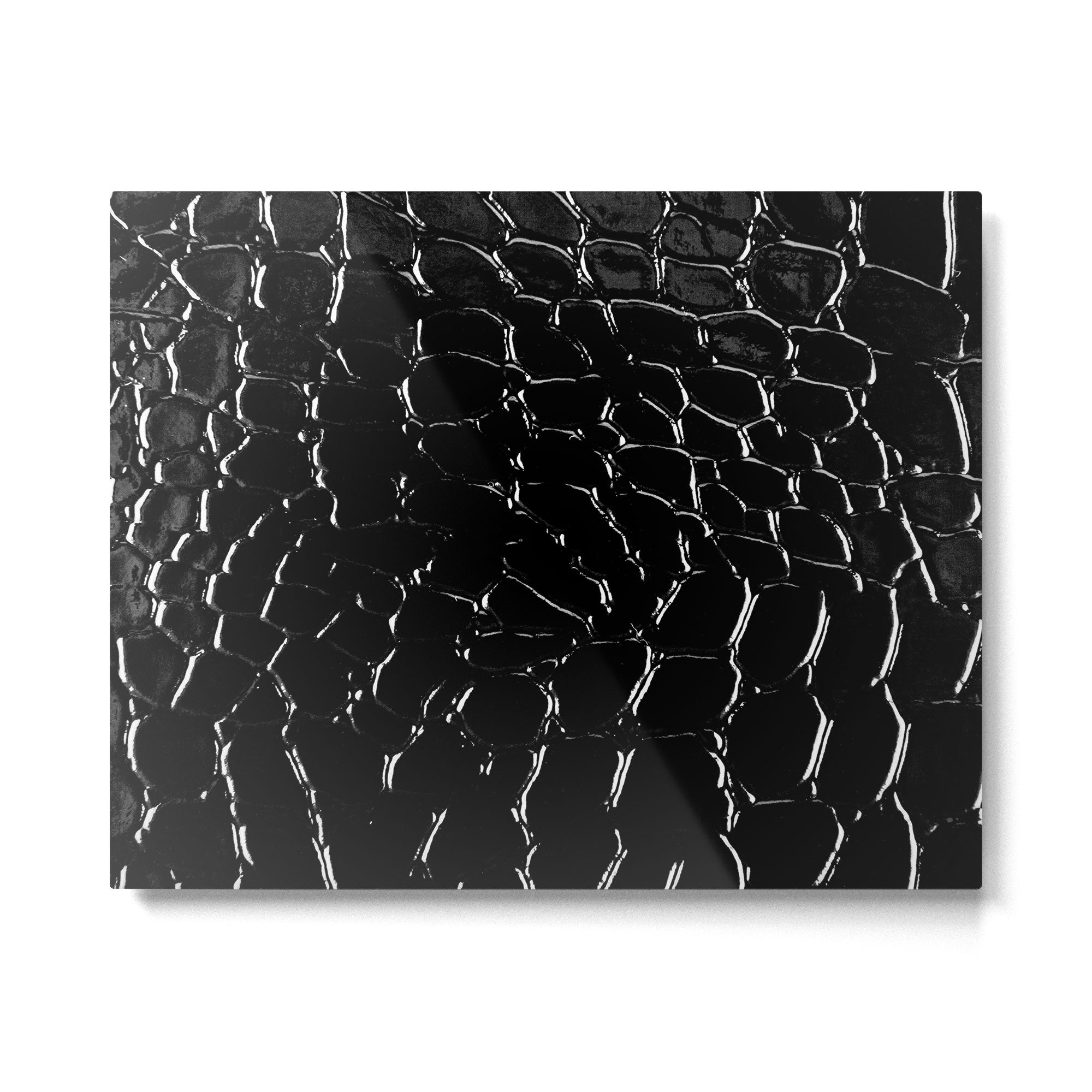 Exotic Black Crocodile Patent Leather Metal Print Gallery Image 4