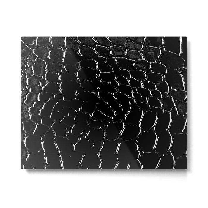 Exotic Black Crocodile Patent Leather Metal Print Gallery Image 1