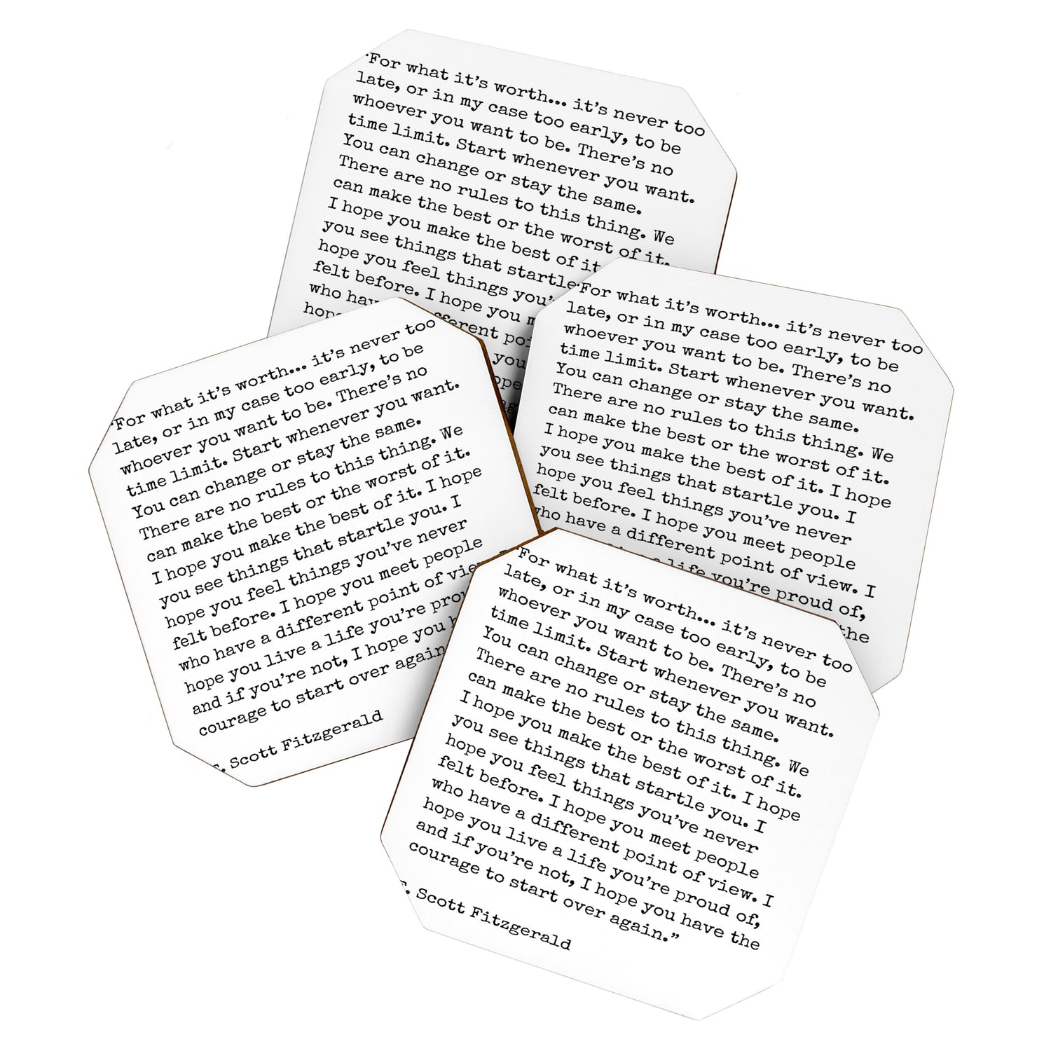 For What Its Worth | F. Scott Fitzgerald Quote Coaster Gallery Image 1