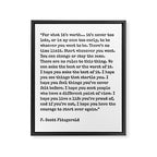 For What Its Worth | F. Scott Fitzgerald Quote Framed Canvas Print Gallery Image 6