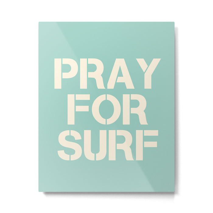 Pray For Surf | Blue Metal Print Gallery Image 1