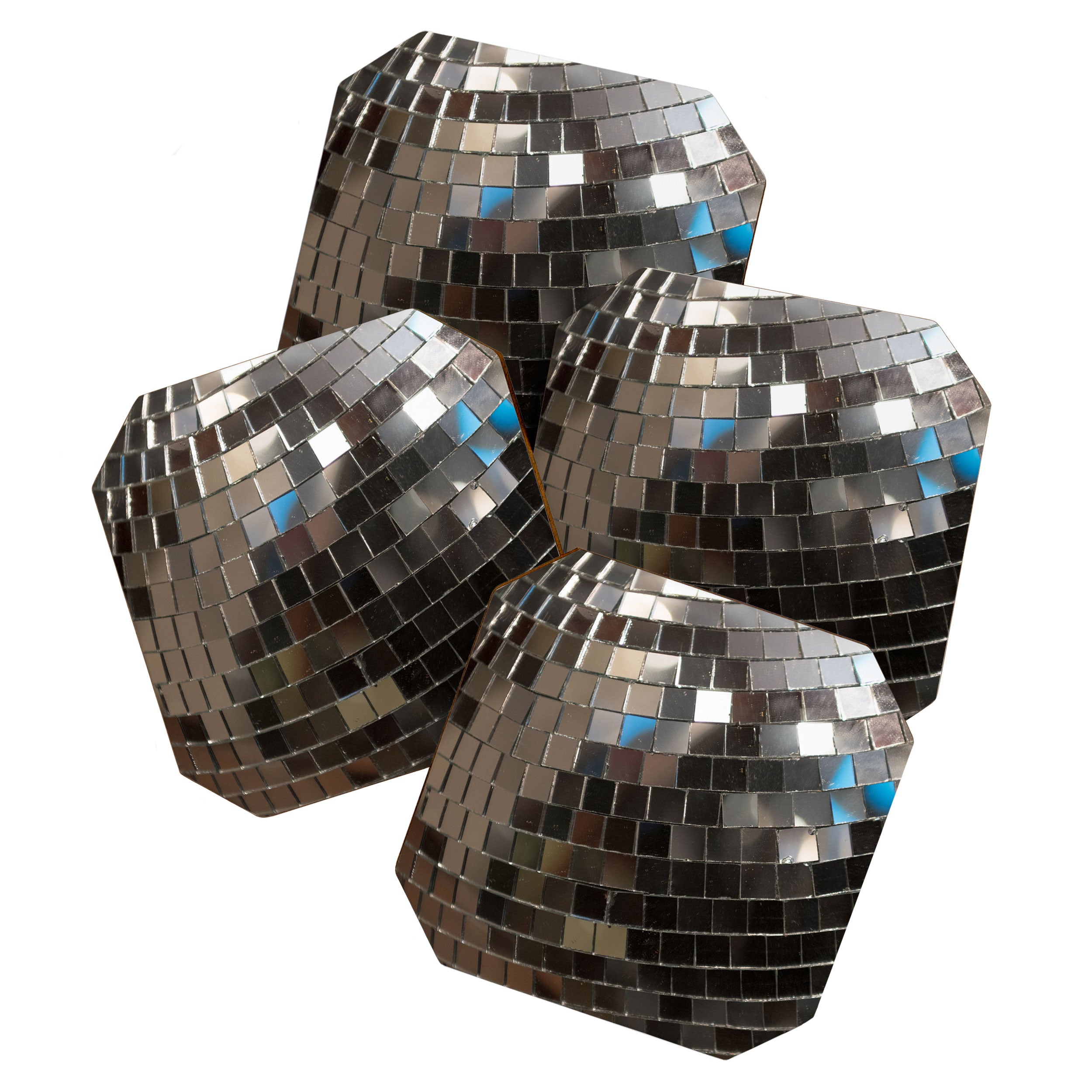 Silver Retro Disco Ball  Coaster Gallery Image 1