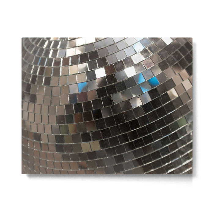 Silver Retro Disco Ball  Metal Print Gallery Image 1