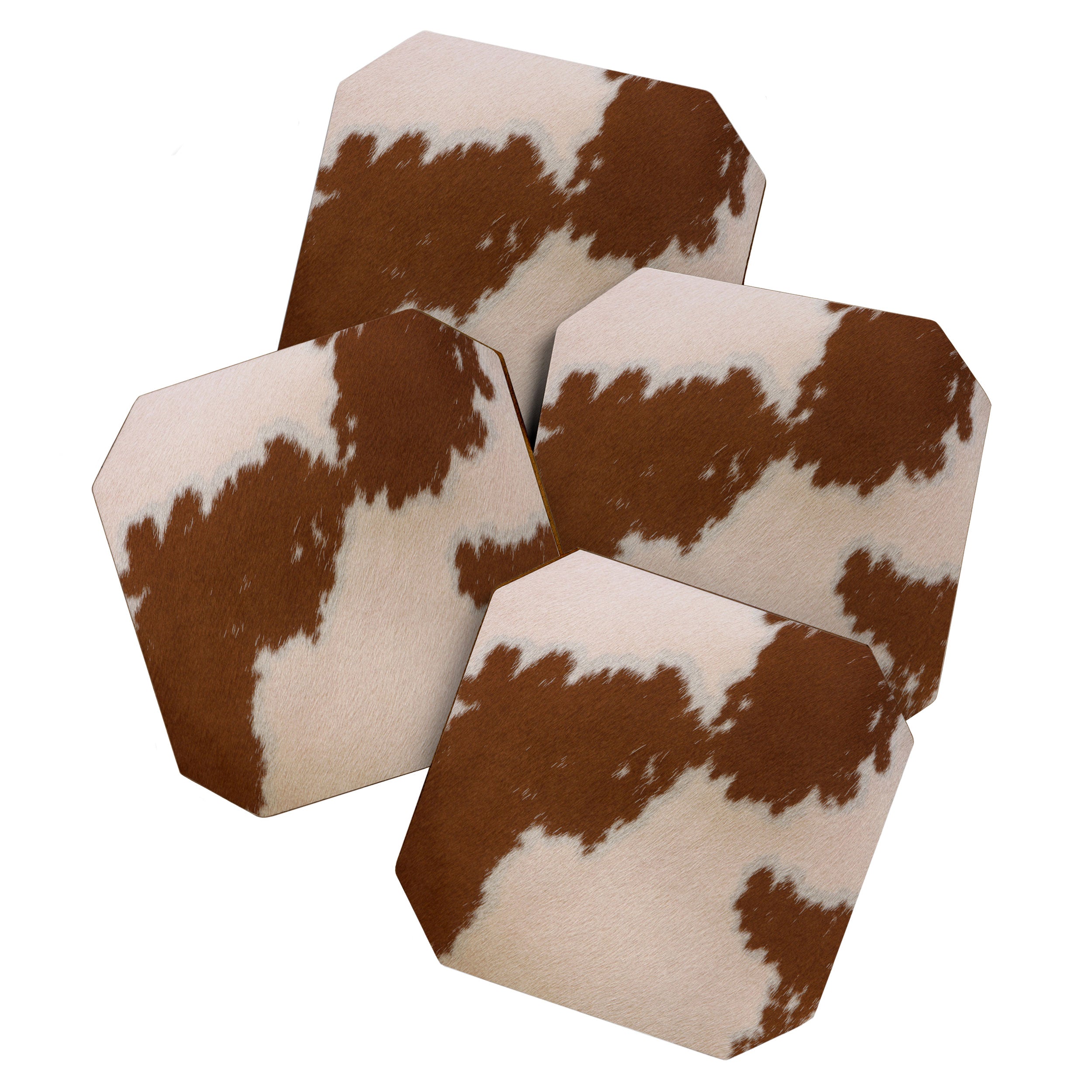 Spotted Light Brown Cowhide Coaster Gallery Image 1