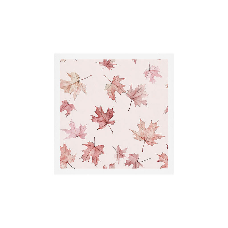 Blush Pink Autumn Fall Leaves Watercolor All Over Art Print Gallery Image 1