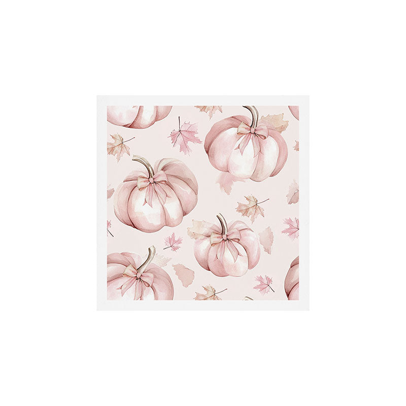 Blush Pink Autumn Fall Pumpkins Watercolor All Over Art Print Gallery Image 1