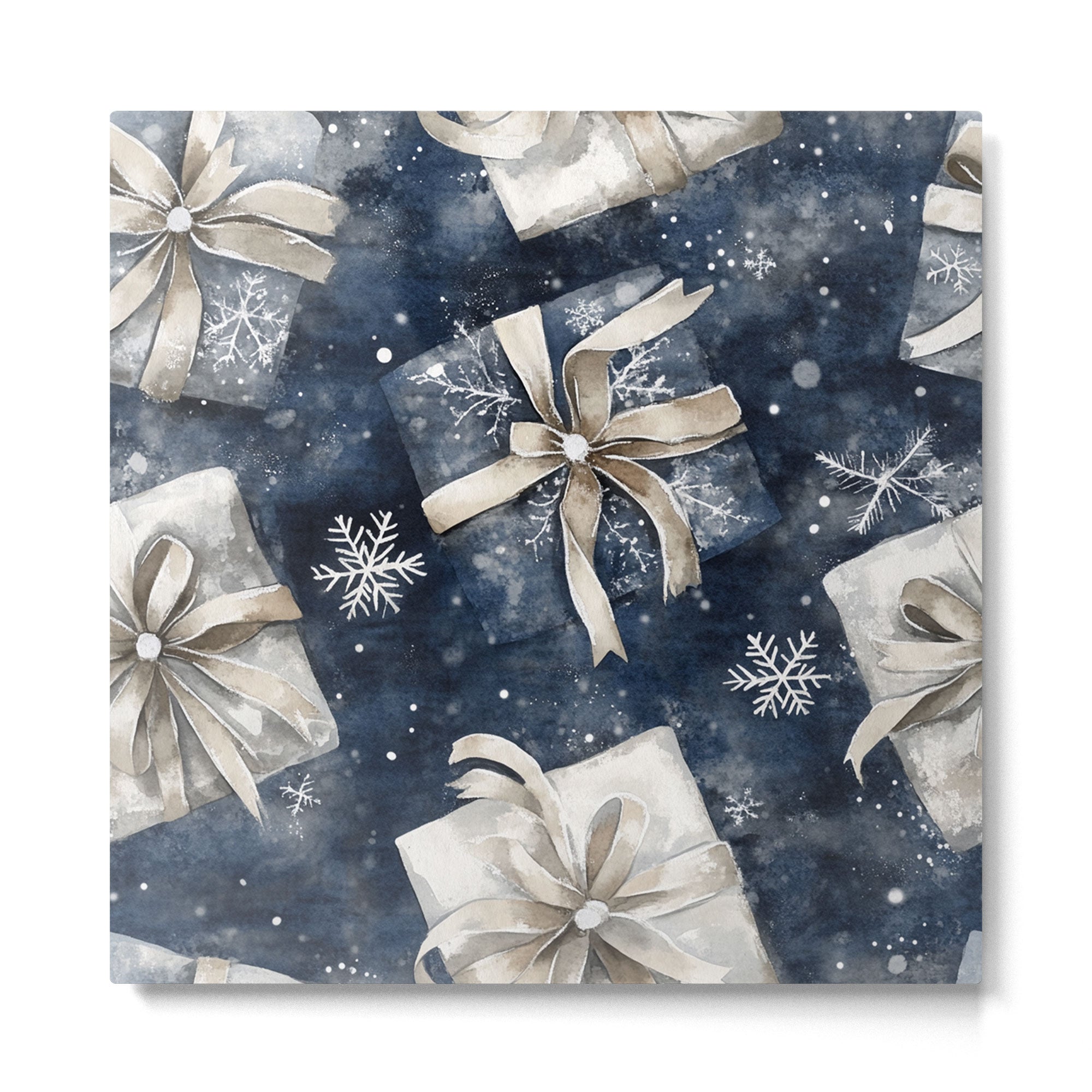 Christmas Winter Gifts Presents Watercolor Illustration Metal Print Gallery Image 2