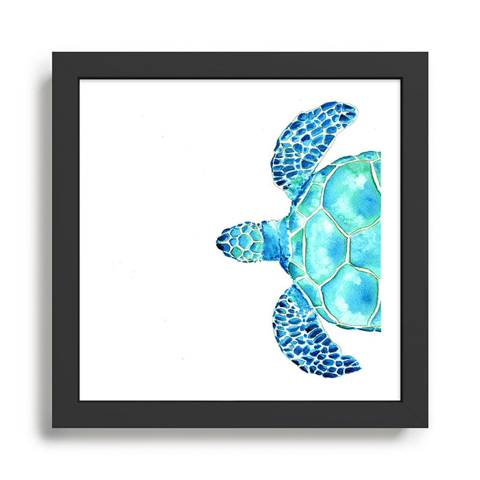 Coastal. Sea turtle. Watercolor. Framed Art Print Gallery Image 1